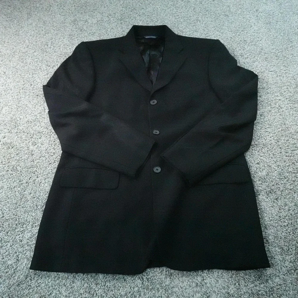VTG Banana Republic Blazer Mens 38S Black Wool Button Sport Coat Suit Jacket Y2K
